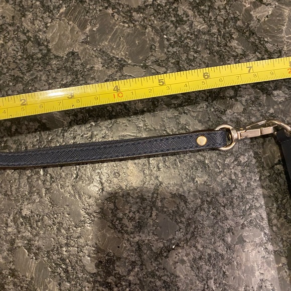 Michael Kors wallet - navy with gold soft spike trimming! Includes clutch strap - Picture 6 of 8